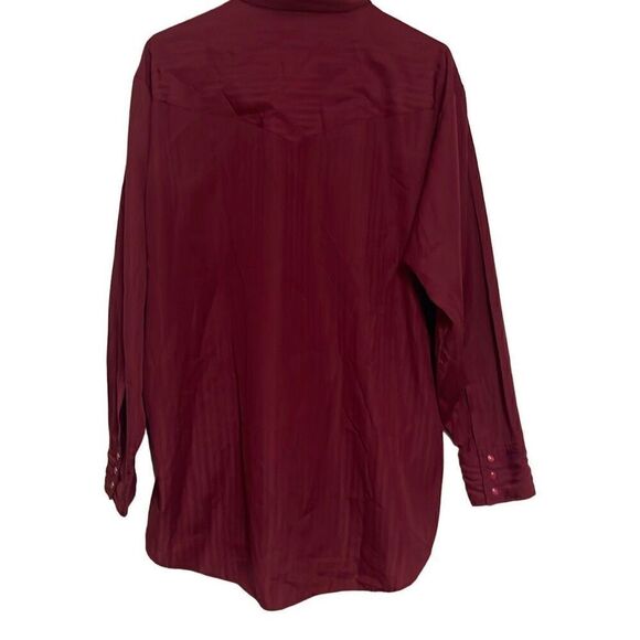 Ely Cattleman Men's Maroon Button Down Long Sleeve Shirt Size 34 - Picture 2 of 5